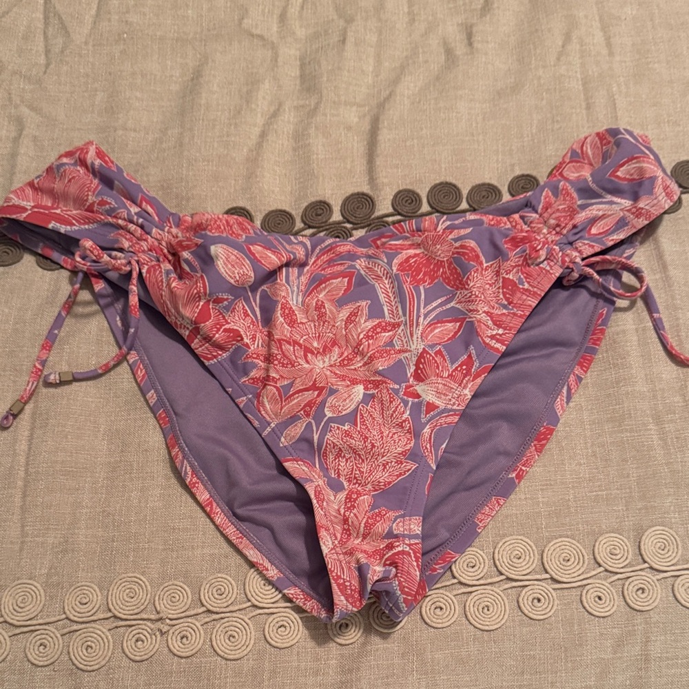 Time and Tru Purple and Pink Floral Bikini Bottom